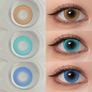 [จัดส่งจากประเทศไทยและจัดส่งรวดเร็ว] คอนแทคเลนส์คอสเพลย์สามสีสีฟ้าสีเขียวสีเหลือง 1 คู่คอสเพลย์ 14.2 มม.