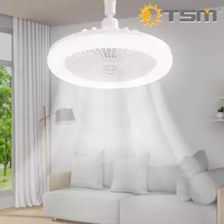 หลอดไฟ พัดลมติดเพดาน LED 80W แสงสีขาว พัดลม 5 ใบพัด หลอดไฟติดเพดาน หลอดไฟมีพัดลม รุ่น TSM-F80C