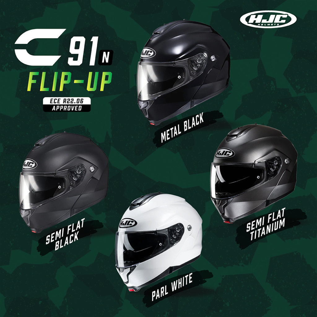 หมวกกันน็อคยกคาง HJC รุ่น C-91N สีพื้น