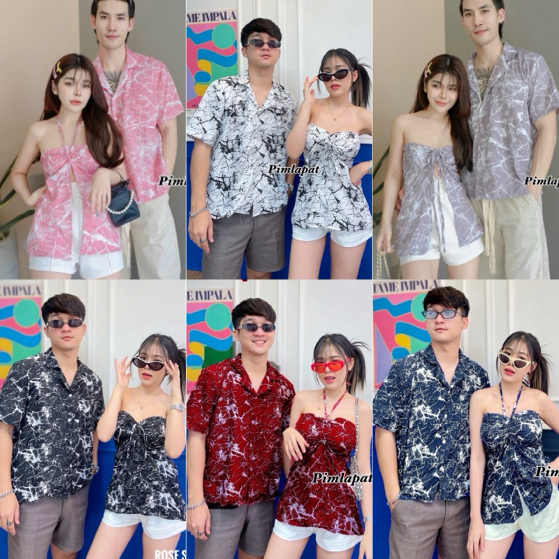 01 เสื้อคู่รักลายหินอ่อนผ้าไหมอิตาลี