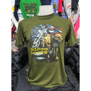 3D เสื้อผ้าบางสีเขียวขี้ม้า สีขับผิว สกรีนลายหน้าหลัง ไม่มีต…