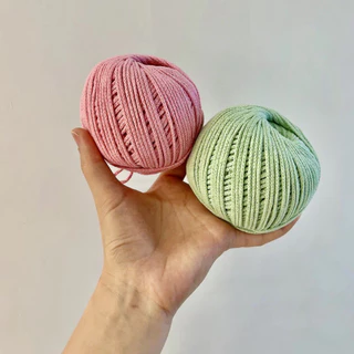 เชือกฟอกนิ่ม คอตตอนเกลียว 2mm*60m 100g เชือกถักกระเป๋า หมวก มีสีต่างๆให้เลือก จัดส่งจากประเทศไทย