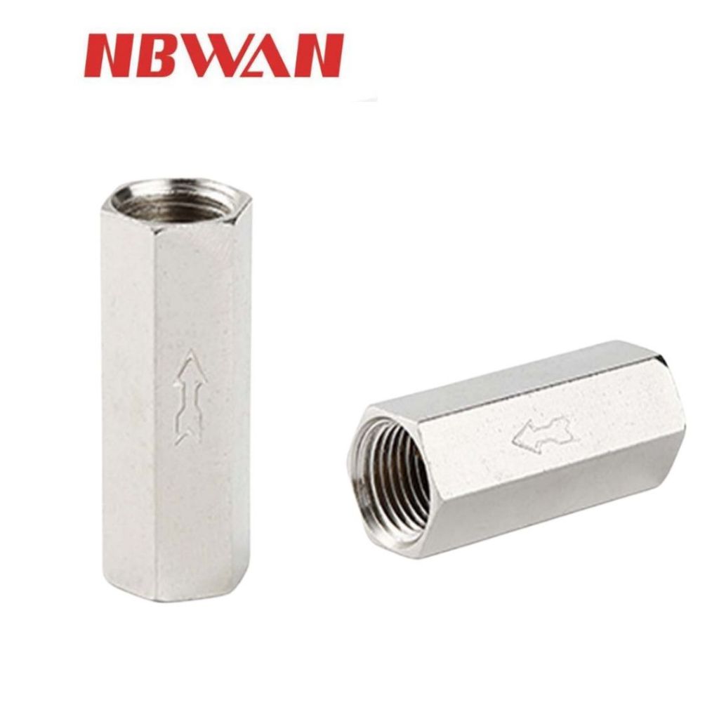 NBWAN เช็ควาล์มลม แบบทางเดียว กันย้อนกลับ ขนาด 1/8 ,1/4, 3/8, 1/2 นิ้ว