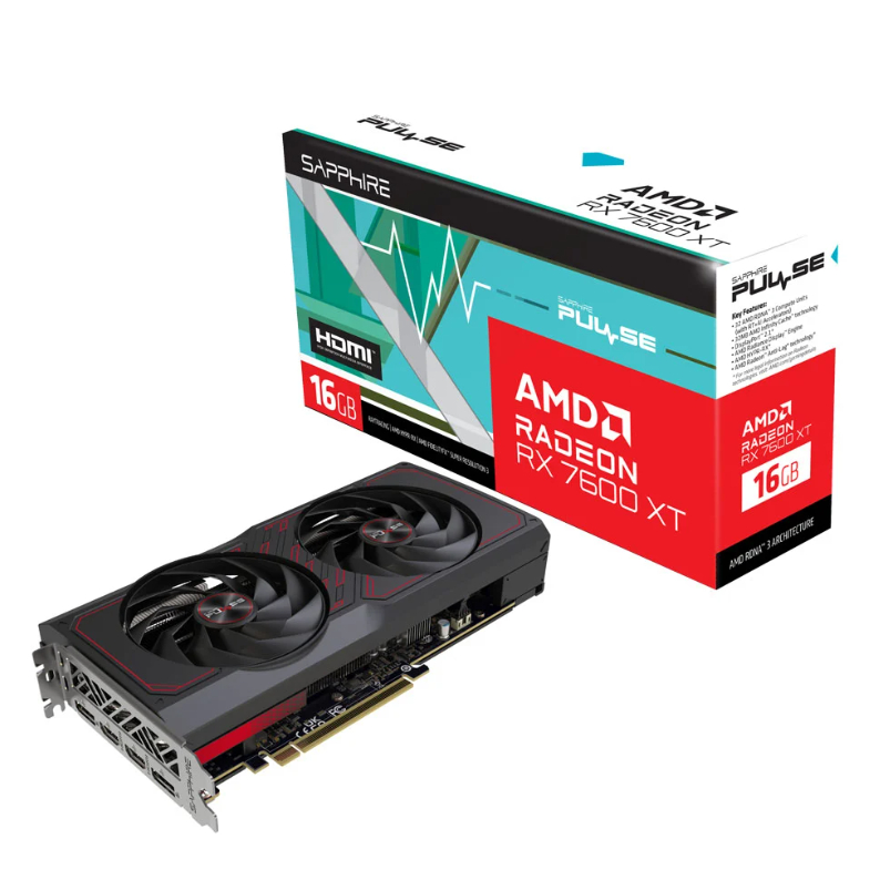 VGA SAPPHIRE PULSE AMD RADEON RX 7600 XT 16GB GDDR6