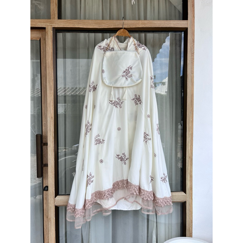 ผ้าละหมากผ้าคอตตอนปักลาย งานพกพา มาพร้อมกระเป่า ผ้าละหมาดพกพา