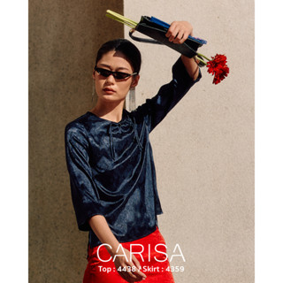 [4438] เสื้อผ้าแพรแขน 5 ส่วน คอกลม ทรงปล่อย ใส่สบาย เนื้อผ้า…