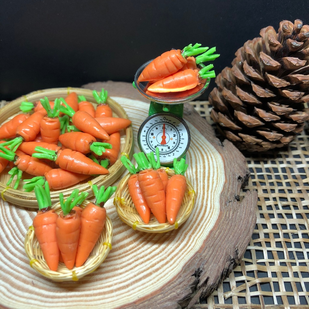 แครอท  แครอทจิ๋ว แครอทดินปั้น ผลไม้ดินปั้น ผักดินปั้น #ของจิ๋ว #miniature ราคา ถูกที่สุด ดีลบีเคเค แกลเลอรีภาพที่ 2