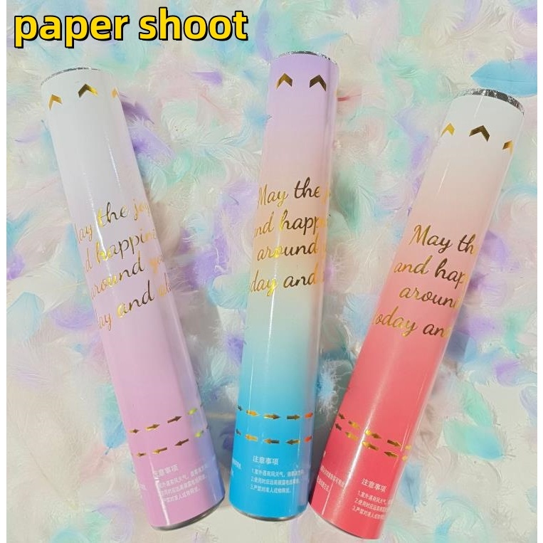 เปเปอร์ชู๊ต พลุกระดาษ พลุขนสี Paper Shoot ขนาด30cm  แบบบิดมือ พร้อมส่งจากไทย