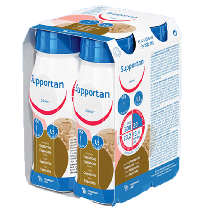 Supportan Drink ซัพพอร์แทน อาหารครบถ้วนพร้อมดื่มกลิ่นคาปูชิโน (อาหารทางการแพทย์) 200 ml/ขวด