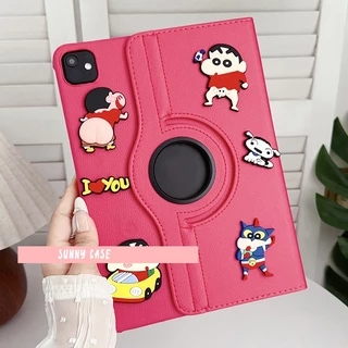 🌻24 ชั่วโมง🌻เคสป้องกัน iPad หมุนได้ 360°เครยอนชินจัง มีสีสัน เหมาะสำหรับรุ่น gen12/11 Air8 air7/6