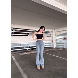 กางเกงยีนส์ขายาว สีชานมเบสิค สวยตาแตกมากแม่ ขาม้าเอวสูงปรี๊ด…