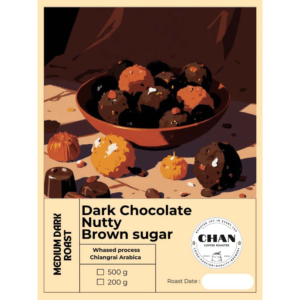 กาแฟคั่วกลางค่อนเข้ม Chan Coffee Roaster กาแฟอาราบิก้าแท้ส่งตรงจากจังหวัดเชียงราย (200g/500g)