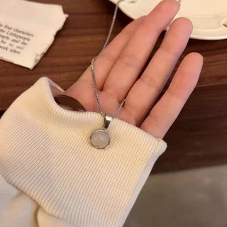 สร้อยคอ หินใส นำ โชค ประดับเงิน ไม่ลอกไม่ดำ