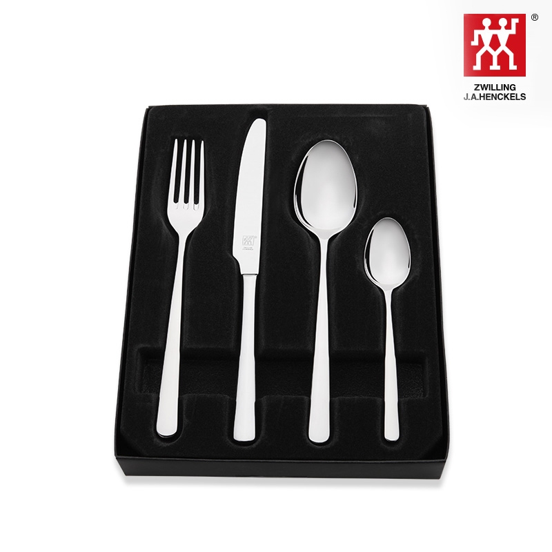 Zwilling ชุดช้อนส้อมมีดเยอรมัน ชุด 4 ชิ้น ช้อนส้อมมีดสแตนเลส ช้อนส้อมมีด มีดตะวันตก