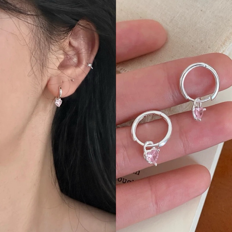 มีส่งด่วน ต่างหูเงิน ต่างหูห่วง ตุ้มหู 1 คู่ คนแพ้ง่ายใส่ได้