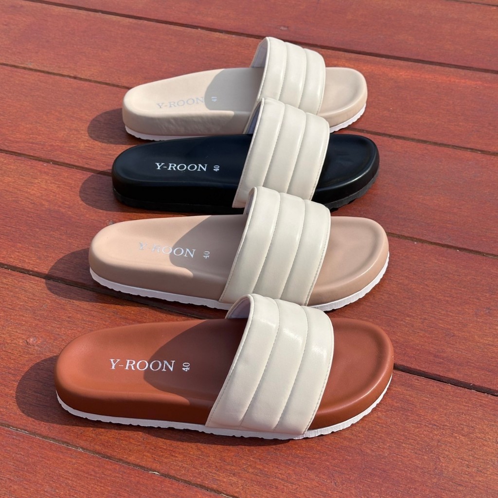 พร้อมส่งจากไทยราคาโรงงาน!! Y-ROON รองเท้าแตะผู้หญิงโซฟา พื้นนุ่ม หนังนิ่ม ใส่สบาย งานมีกล่อง Size 37-41