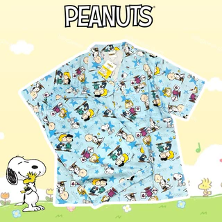 ชุดนอน ผ้าคอตตอนขัดละเอียด ลายสนูปปี้ snoopy (รอบอก42-46) ลิขสิทธิ์แท้