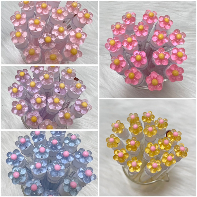 แปรงปลอกดอกไม้ แปรงพร้อมปลอกดอกไม้ สีสันสดใส น่ารัก ใช้ปัดขนคิ้ว ขนตา