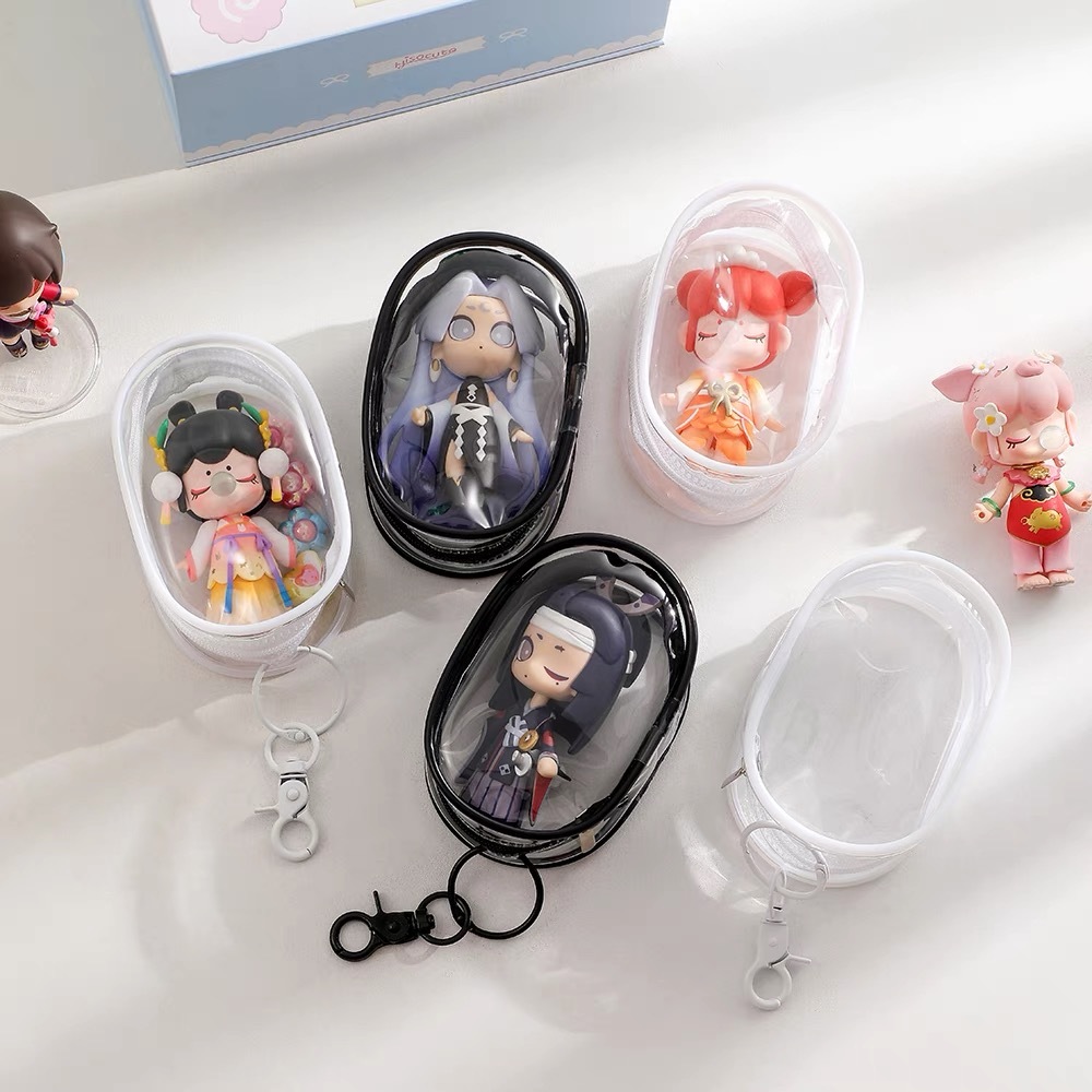 กระเป๋าเก็บของ กระเป๋าพลาสติกใสใส่ตุ๊กตา กระเป๋าใส่ตุ๊กตา11cm แบบใส มีซิป สําหรับตกแต่ง DIY วัสดุปลอดภัยและปลอดสารพิษ