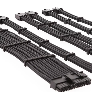 ENGITEX ชุดสายถัก PC 4เส้น PSU Sleeved Cable Set 24Pin 6+2Pin 4+4Pin ยาว 30cm