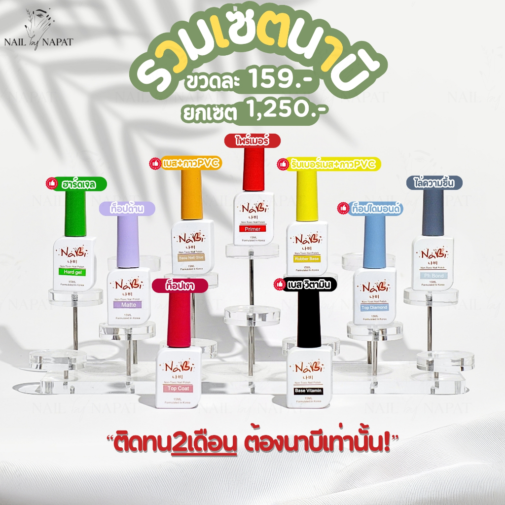 Nabiนาบี แบรนด์ของร้านเราเองเบสท็อป น้ำยาเตรียมหน้าเล็บ