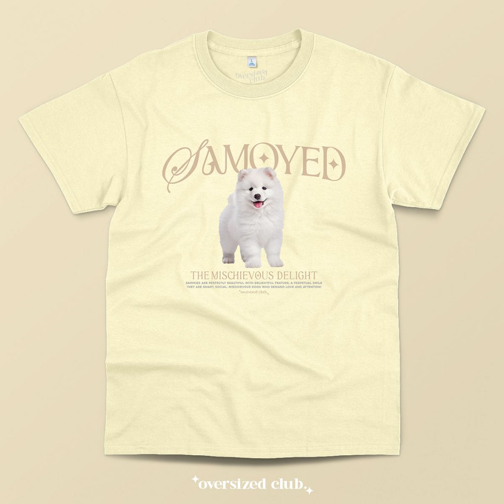 เสื้อยืดสกรีนลายหมา Samoyed ซามอยด์ [Classic Cotton 100% by Oversized Club]