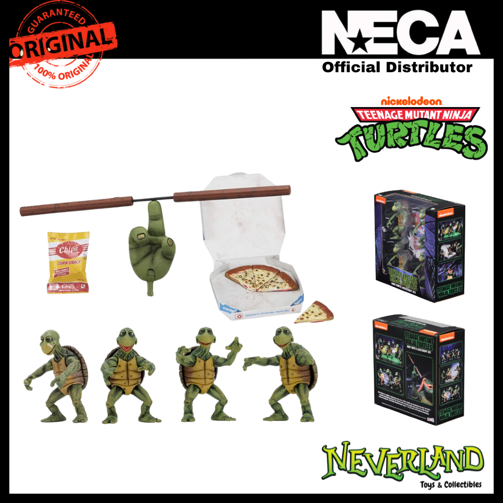 (NECA) Teenage Mutant Ninja Turtles (1990 Movie) 1/4 Scale Action Figures Baby Turtles Accessory Set