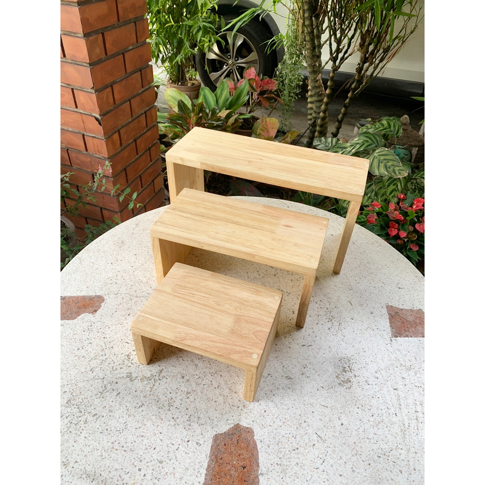 ชั้นวางของ ไม้แท้ มินิมอล กว้าง15ซม. สูง10-20ซม. ยาว20-50ซม. (ตามตัวเลือก) วางต้นไม้ โมเดล พระ บันได