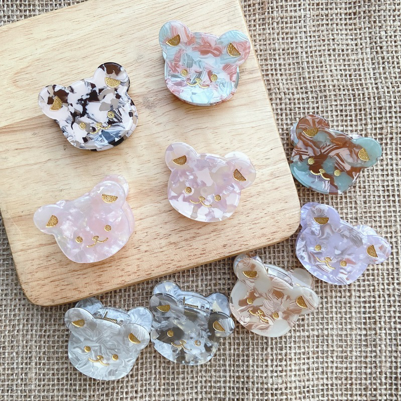 [4.2-6cm] กิ๊บหนีบผมอะคริลิคแต่งลายหินอ่อนตัวเล็กเนื้อหนาหนีบแน่น ราคาต่อ1ชิ้น