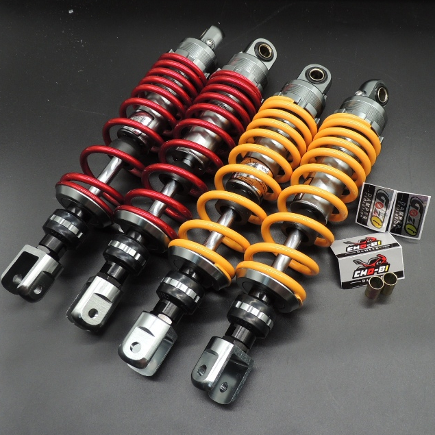 โช๊คโชบิ แท้ โช๊คหลังโชบิ(Cho-bi) pcx nmax xmax280/300/310/320/330มม nmax xmax ราคาต่อ1คู่ โช็คโซบิแท้แก พร้อมสติ๊กเกอร์