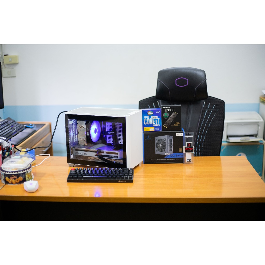ITX GAMING SET I7 10700K 5.1GHz + ASROCK Z490M-ITX/AC +GIGABYTE VISION WHITE RTX3060 12GB OC + SSD M