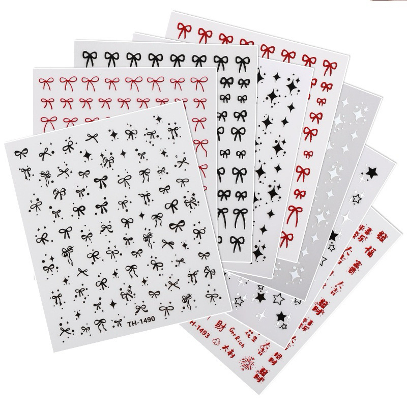 สติกเกอร์โบว์ 3D สติกเกอร์ติดเล็บ สินค้าพร้อมส่ง