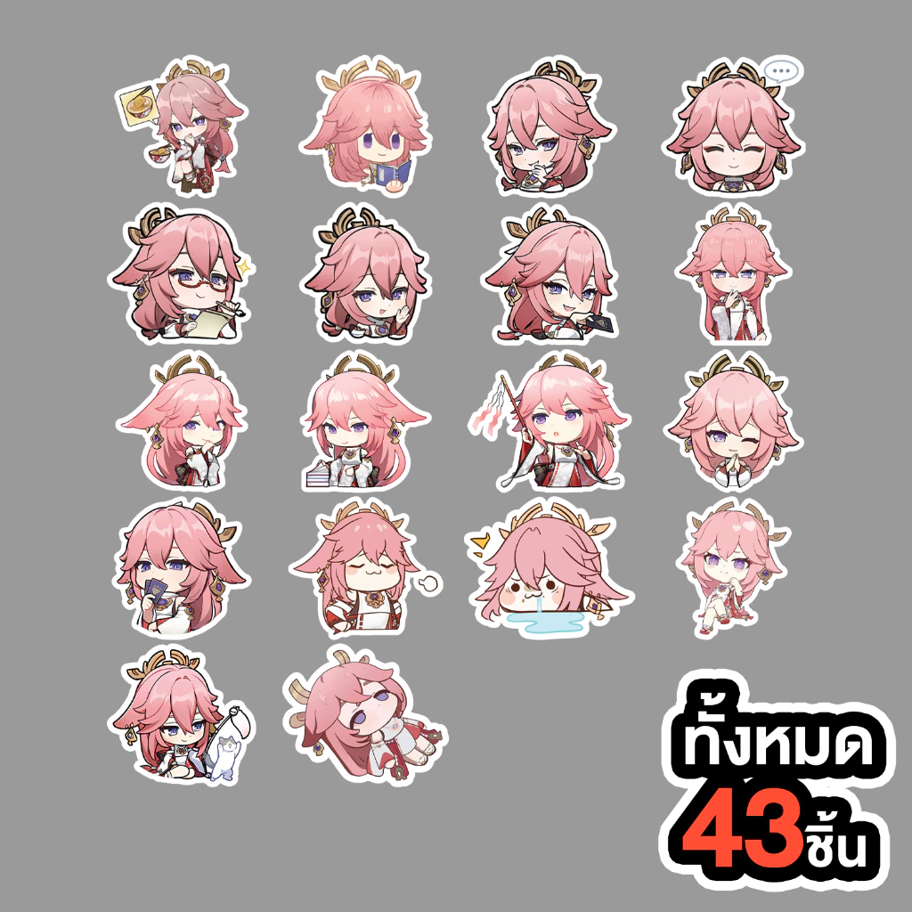 สติกเกอร์ Genshin Impact Yae Miko กันน้ำ thumbnail 3