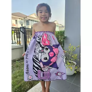 Keekie Kiddie Shop กระโจมอกผ้าขนหนู ซาริโอ เด็กโต 5-15 ขวบ ใช้ยางเกรดดีมาก พร้อมส่ง ผ้านุ่มใส่สบายแห้งง่าย