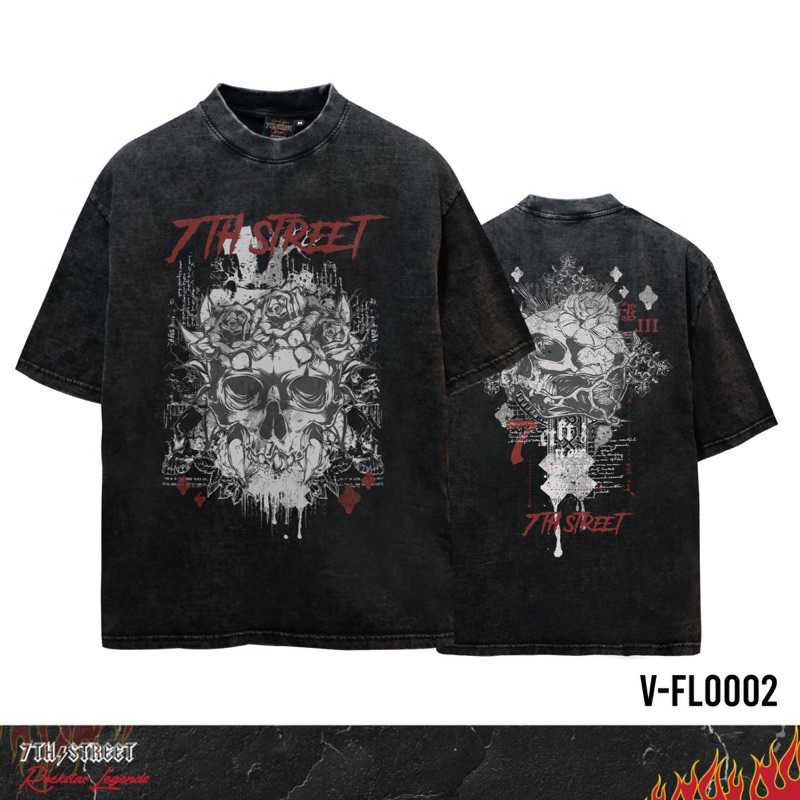 7TH Street ( เซเว่นสตรีท ) เสื้อยืดแบบโอเวอไซส์ แนว Vintage  (Oversized) รุ่น V-FLO002