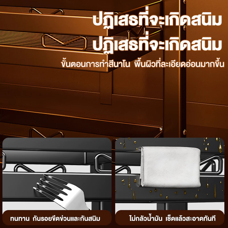 Baan ชั้นวางจาน ที่วางจาน สแตนเลส 2ชั้น 65/85/95/105/125ซม คร่อมอ่างล้างจาน ชั้นวางของในครัว - รูปที่ 3