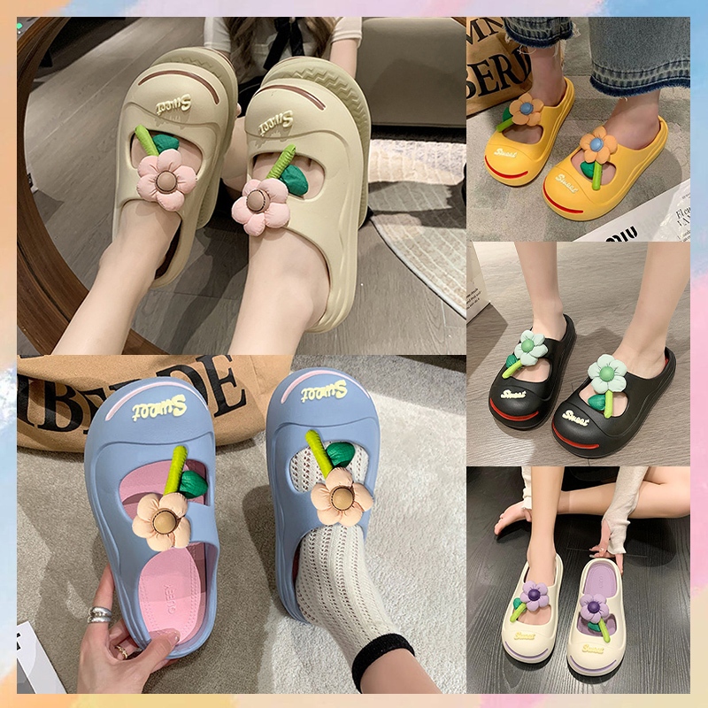 Lateye งานแนะนำสุดปังพร้อมส่ง รองเท้าแตะแฟชั่นผู้หญิง รุ่นนี้งานดี น้ำหนักเบา สไตล์คาวาอี้มาก มาพร้อมตัวติดดอกไม้สุดน่าร