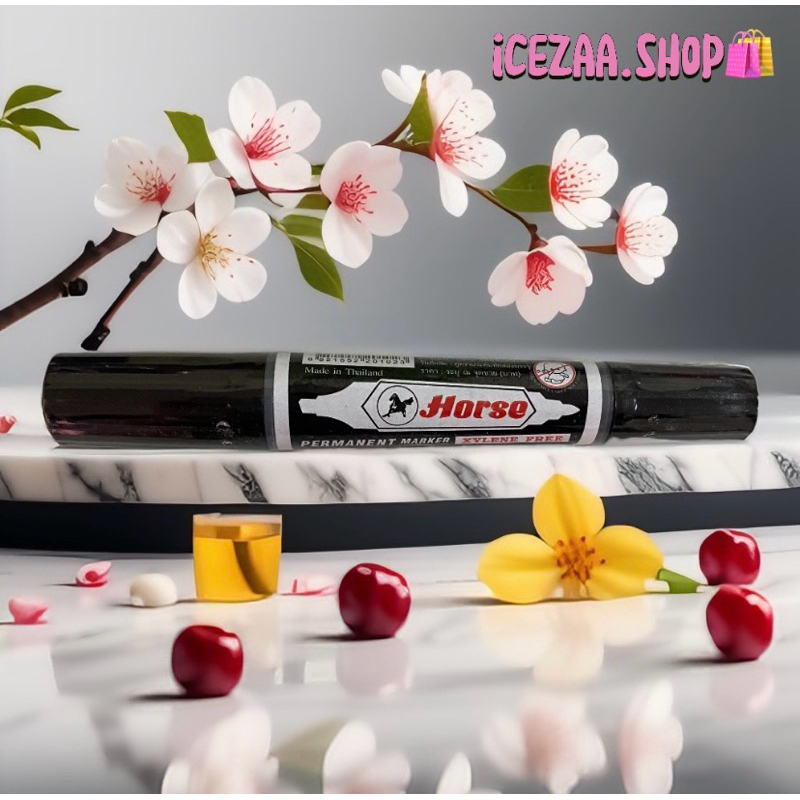 ปากกาเคมี ตราม้า Horse ปากกาหมึก2หัว ลบไม่ออก