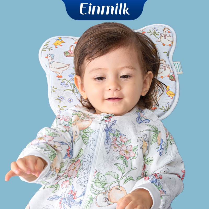 Einmilk หมอนรองศีรษะซิลิโคนสำหรับเด็กแรกเกิด หมอนรองศีรษะเด็กอ่อนป้องกันศีรษะแบน หมอนสำหรับทารก