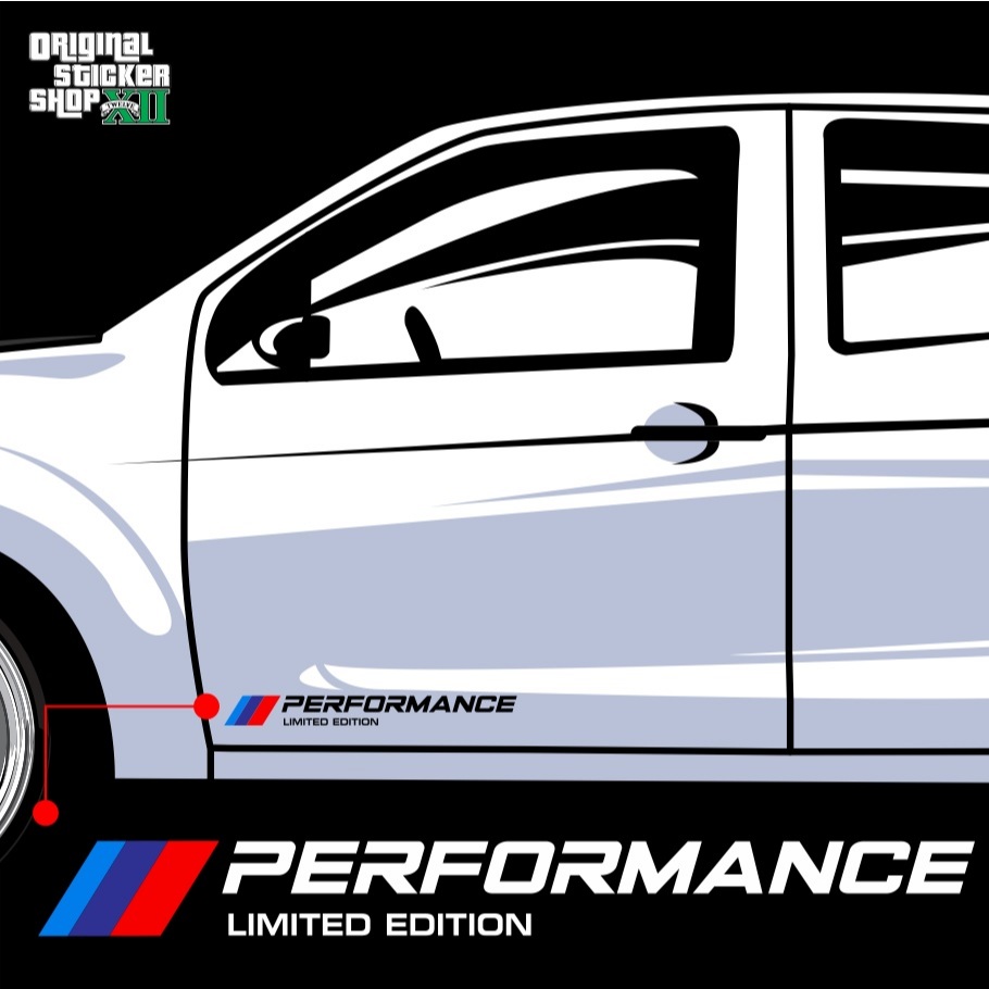 สติ๊กเกอร์ Performance โลโก้สติ๊กเกอร์ติดรถ PVC กันน้ำ Sticker (1 คู่) Car รถยนต์ รถจักร