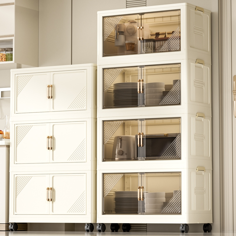 MYHOT ตู้เก็บของ ตู้อเนกประสงค์ มีล้อเลื่อน ขนาดใหญ่ ตู้เสื้อผ้า ป้องกันฝุ่นและโปร่งใส มารถพับเก็บได้ - รูปที่ 7