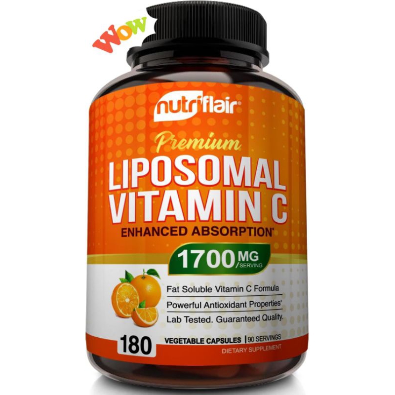 แบ่งงขาย 30 แคปซูล ซองซิปล็อค สูตรใหม่ NutriFlairLiposomal Vitamin C 1700 mg