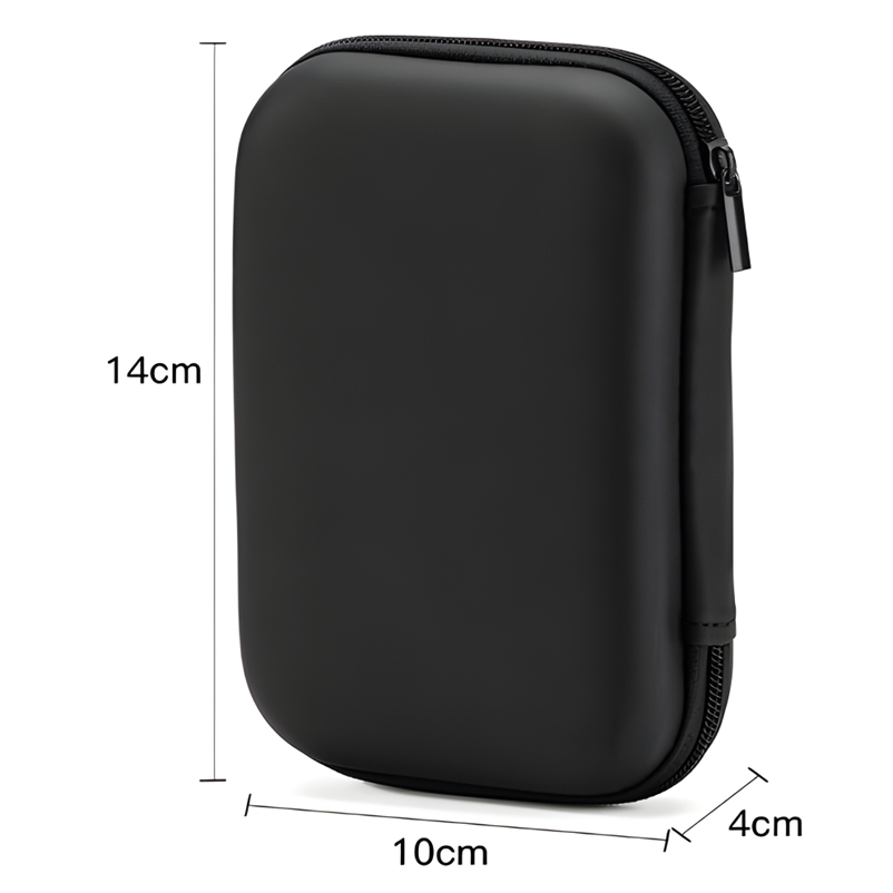 Hard Case HDD 2.5 นิ้ว ซองใส่ฮาร์ดดิสก์ กล่องใส่ฮาร์ดดิสก์พกพา Box HDDสีดำ สําหรับฮาร์ดไดรฟ์ พาวเวอร์แบงค์ สายเคเบิล USB