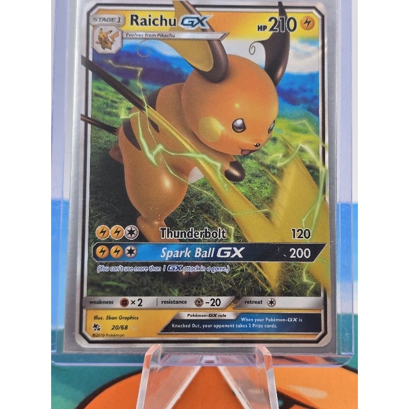 Pokemon Card "Raichu GX 20/68" 🇺🇸 Hidden Fates