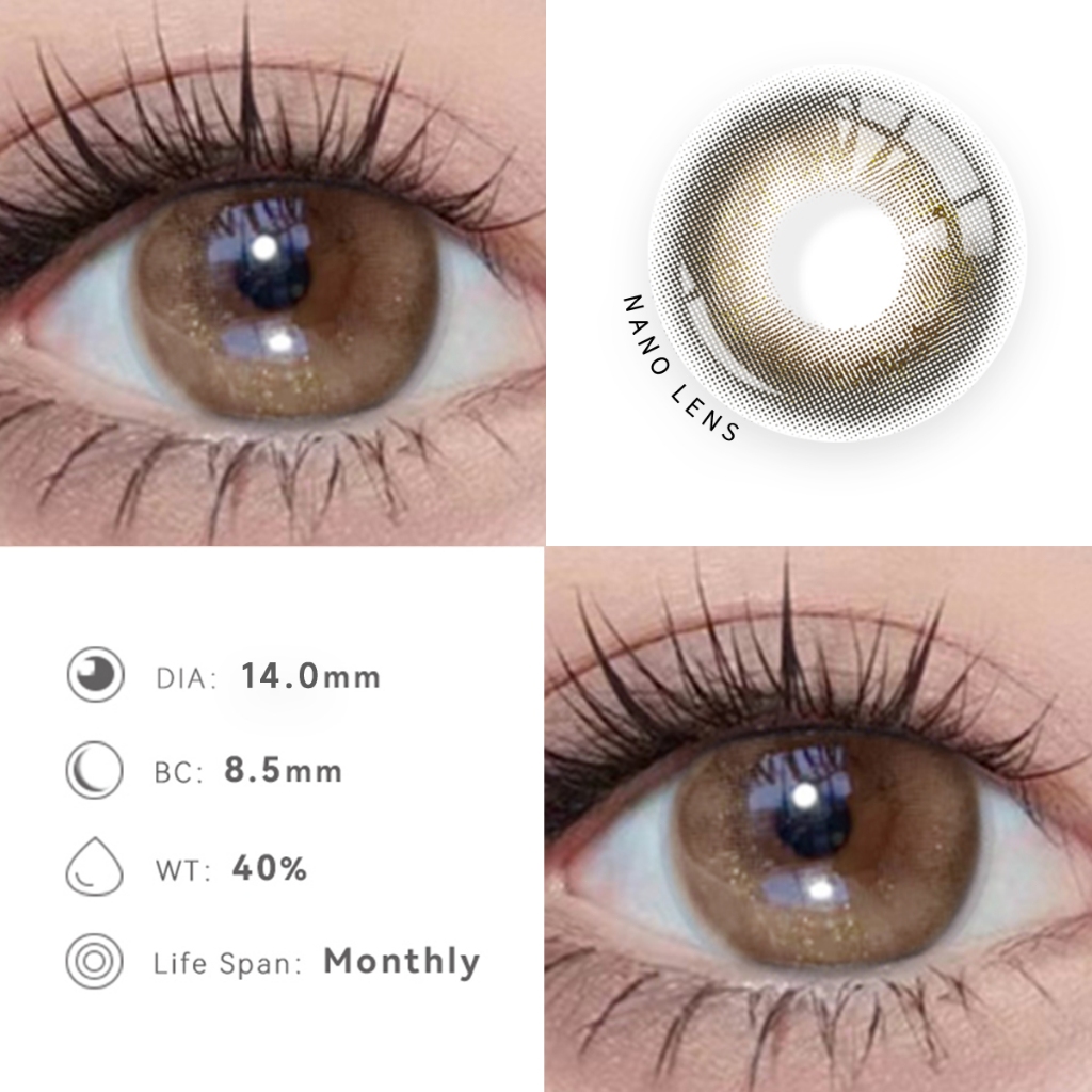 MIDROO [-100~-800]คอนแทคเลนส์สีน้ำตาล 🍭Toffee Brown คอนแทคเลนส์ รายเดือน ขนาดม รูปที่ 7