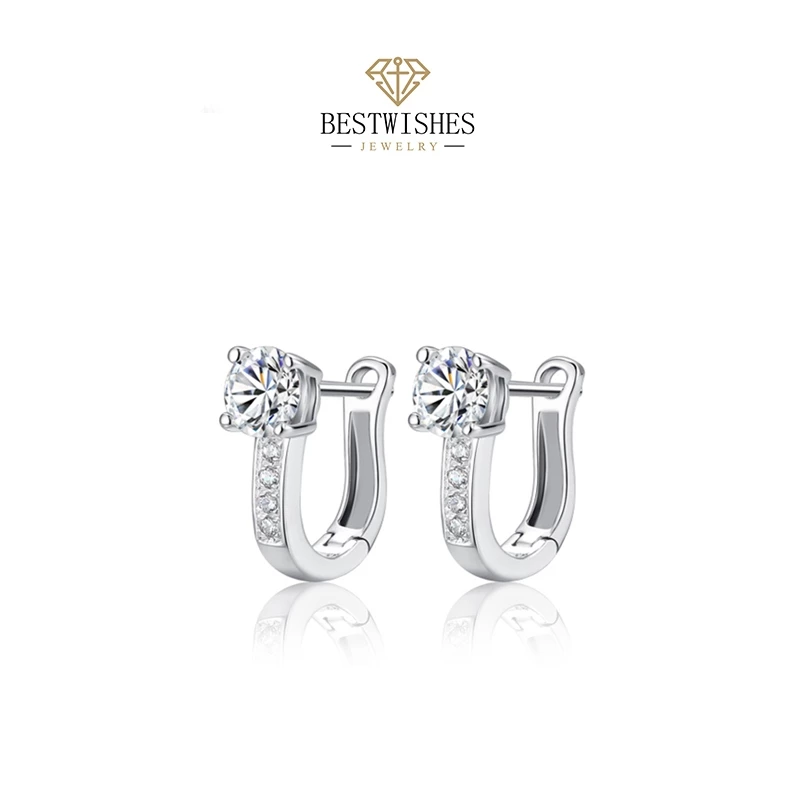 Jewelry ต่างหู ต่างหูรูปตัว U ต่างหูเพชร ต่างหูแฟชั่น E013H ของขวัญ ของขวัญที่ยอดเยี่ยม