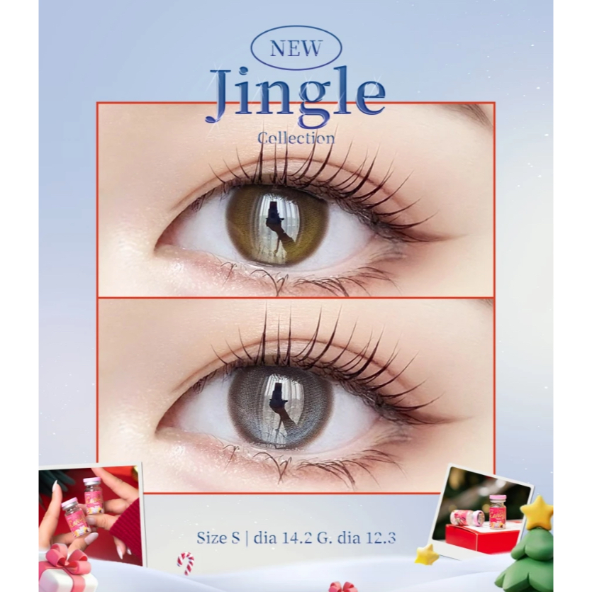 คอนแทคเลนส์ Jingle สีน้ำตาล เทา พร้อมส่งแบบปกติ และค่าสายตาสั้น 0.00- 7.00 (สายตาที่มีในลิสกดสั่งได้เลยค่า)