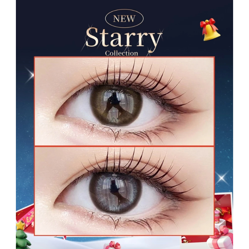 คอนแทคเลนส์ Starry สีน้ำตาล เทา พร้อมส่งแบบปกติ และค่าสายตาสั้น 0.00- 7.00 (สายตาที่มีในลิสกดสั่งได้เลยค่า)