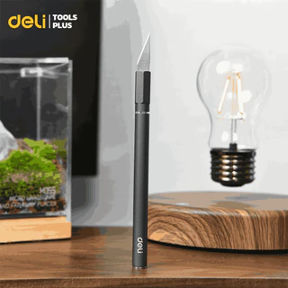 Deli มีดแกะสลัก มีดอาร์ทไนท์ SK5 ด้ามจับอลูมิเนียม สำหรับงานโมเดล มีตัวล็อคใบมีด Carving Knife