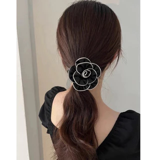 ยางรัดผมดอกไม้ Mono Flower Band สวยเรียบคลาสสิค ยางมัดผม